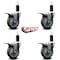 Service Caster 4'' Gray Poly Swivel 1-1/4'' Expanding Stem Caster Set Total Lock Brake, 4PK SCC-EXTTL20S414-PPUB-114-4 - alternate 4